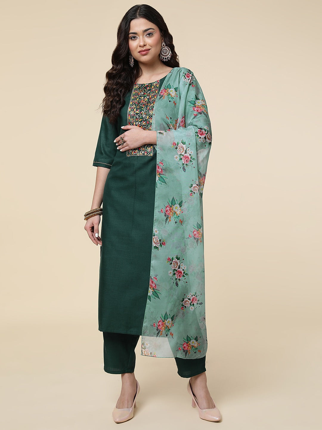 Amazing Party Wear Kurti Pant With Dupatta Set