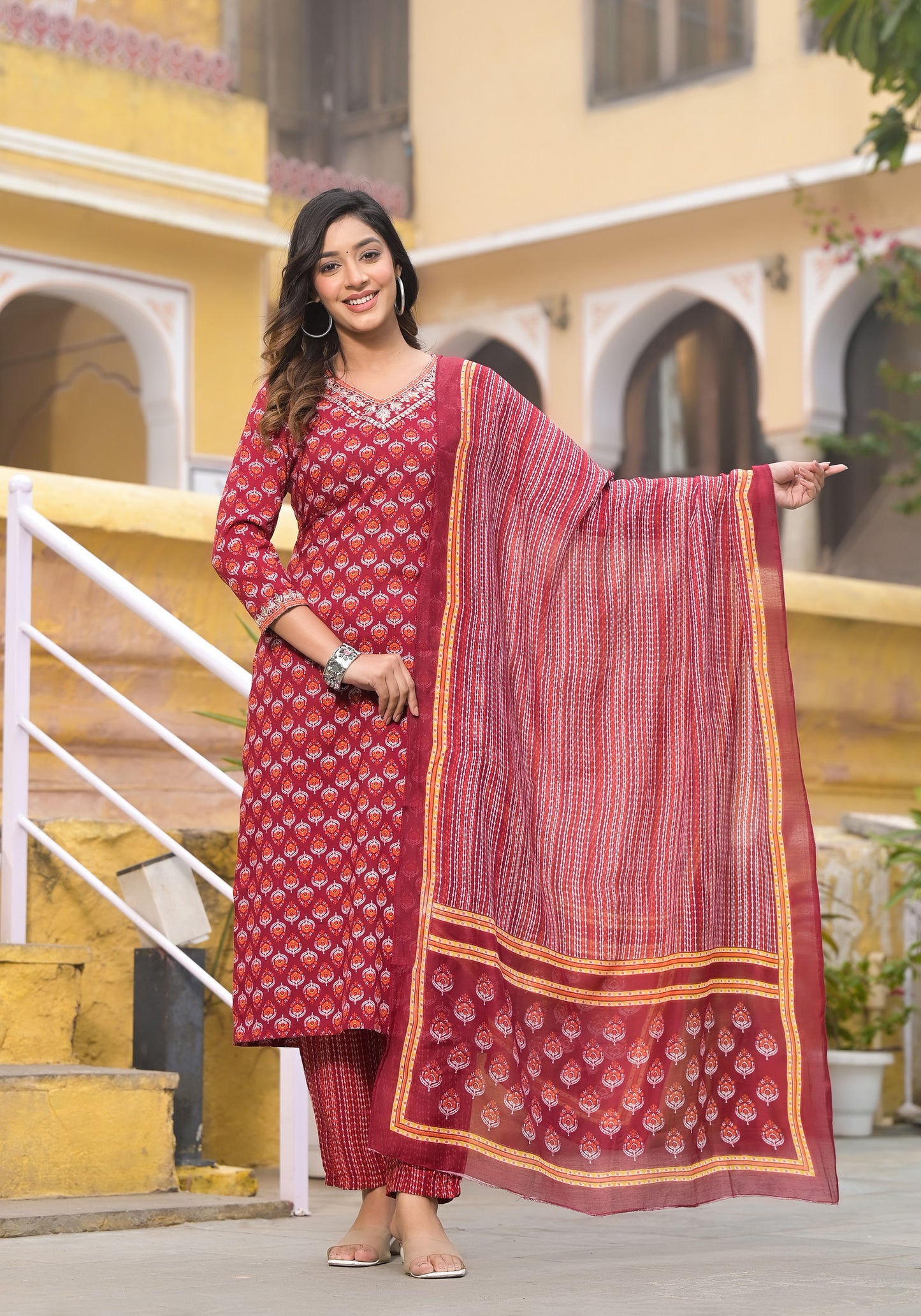 Beautiful and Elegant Designer Kurta Set with Bottom and Dupatta