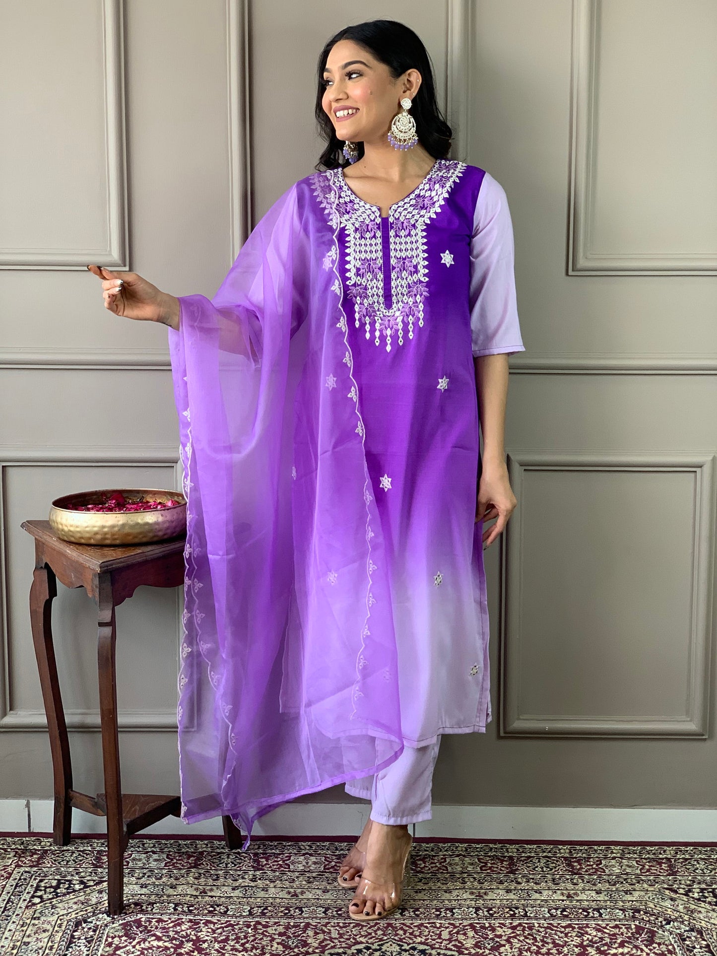 Beautiful  Designer Kurta  With Pant And Dupatta