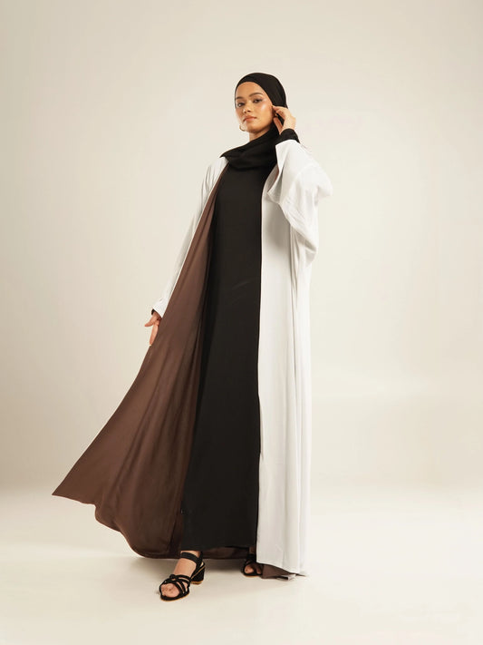 REVERSIBLE ABAYA - BROWN & WHITE