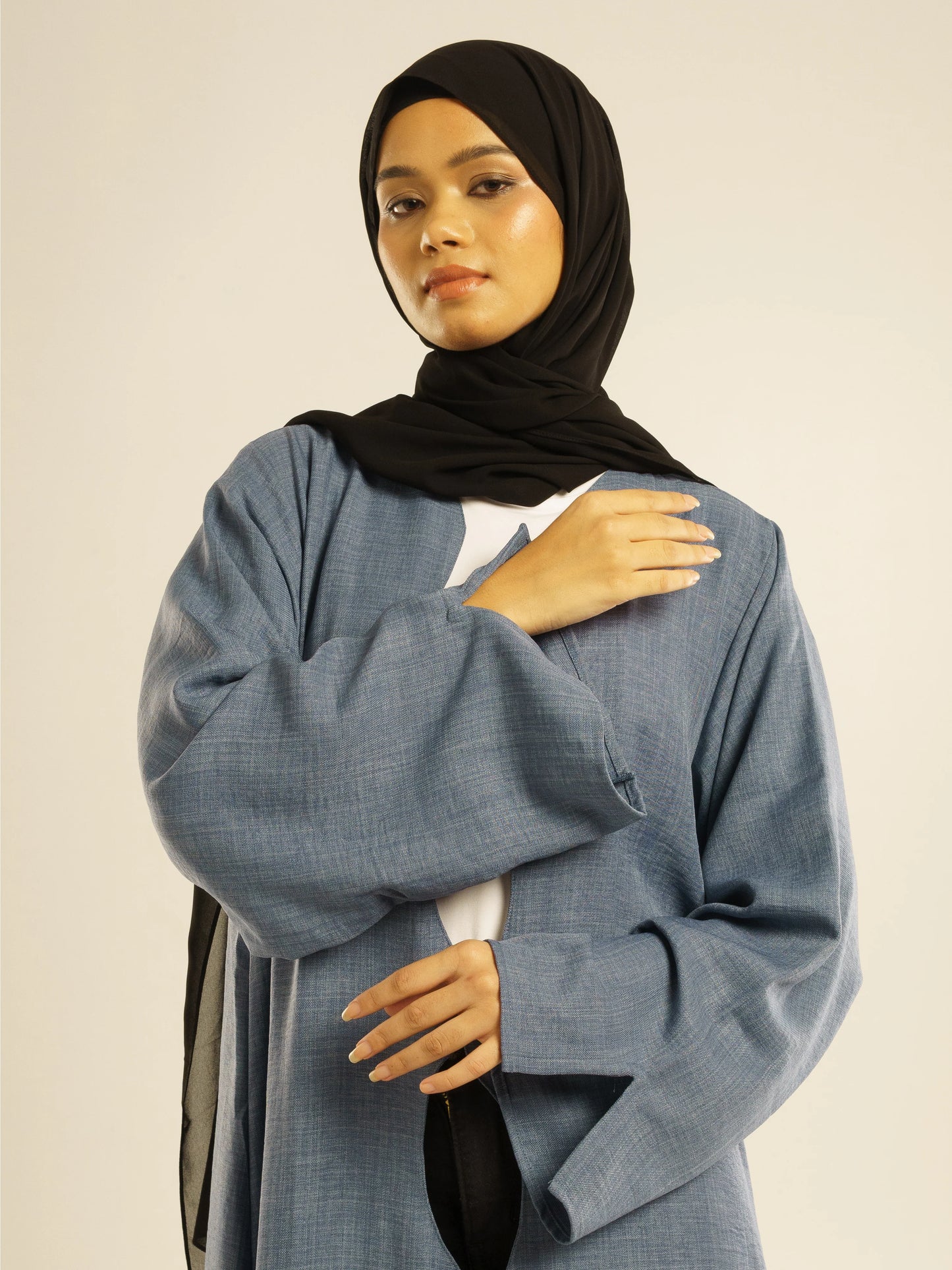 ALMA LINEN ABAYA - BLUE