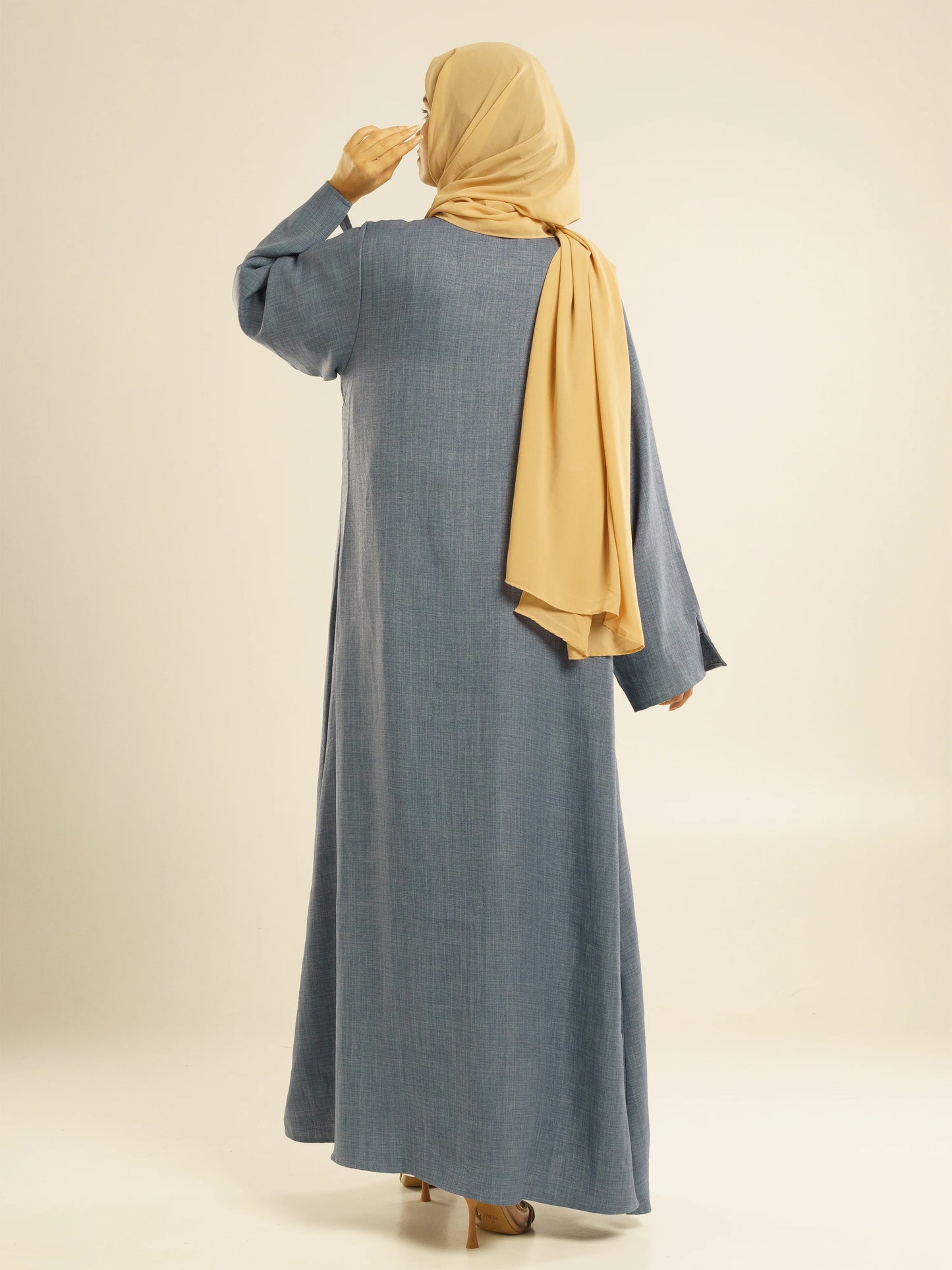 ALMA LINEN ABAYA - BLUE