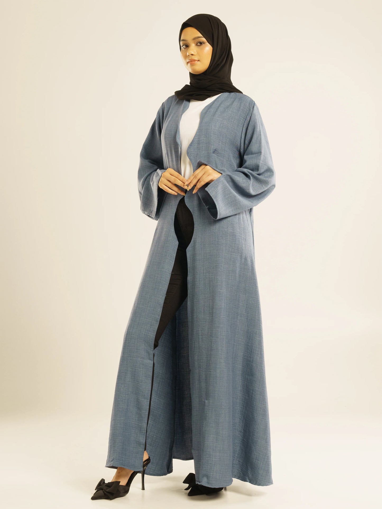 ALMA LINEN ABAYA - BLUE