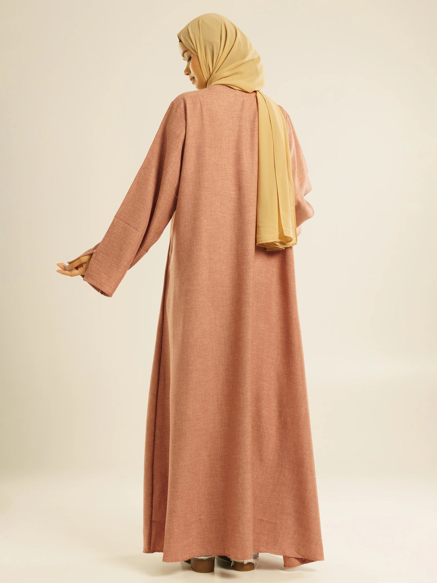 ALMA LINEN ABAYA - PINK