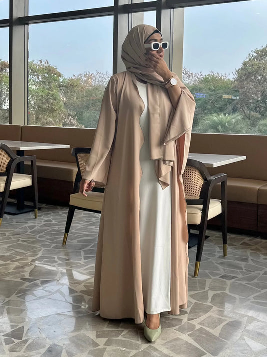 NAWAL ABAYA - BEIGE (COMES WITH HIJAB)