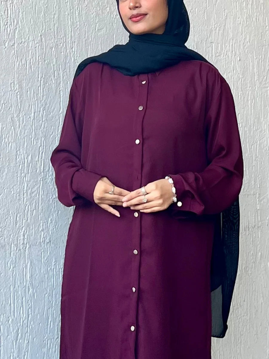 SATIN SHIRT - MAROON