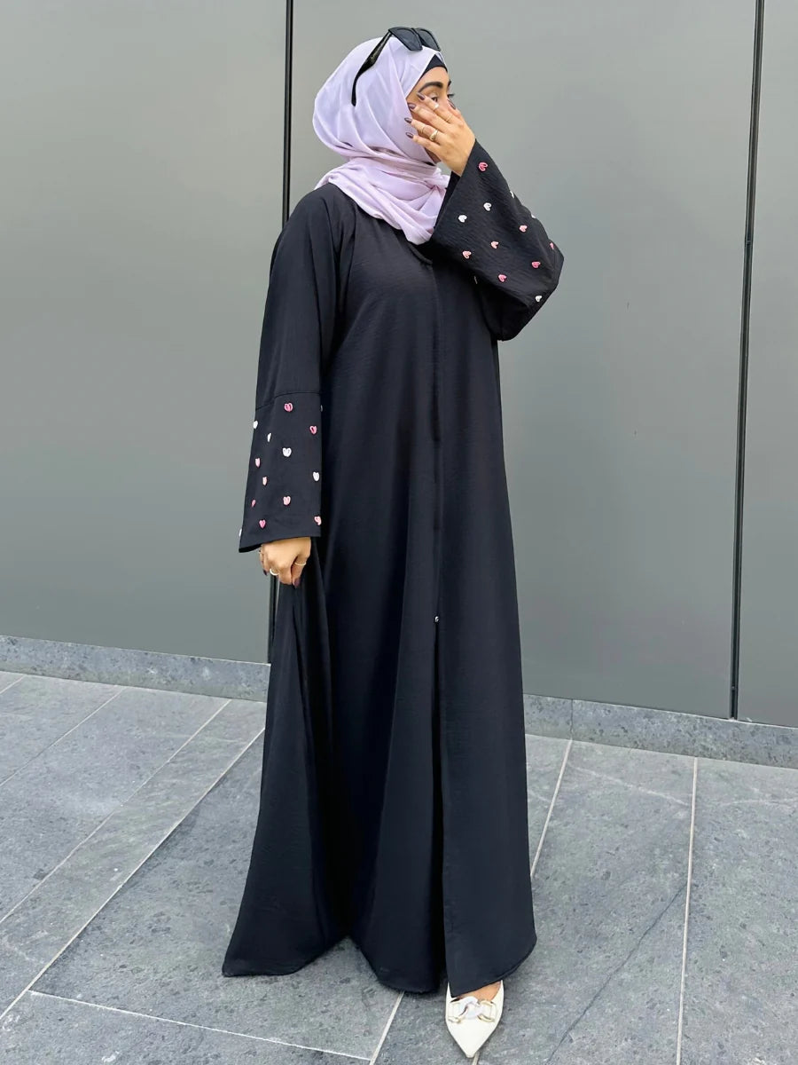 HUB ABAYA - BLACK ( COMES WITH HIJAB )