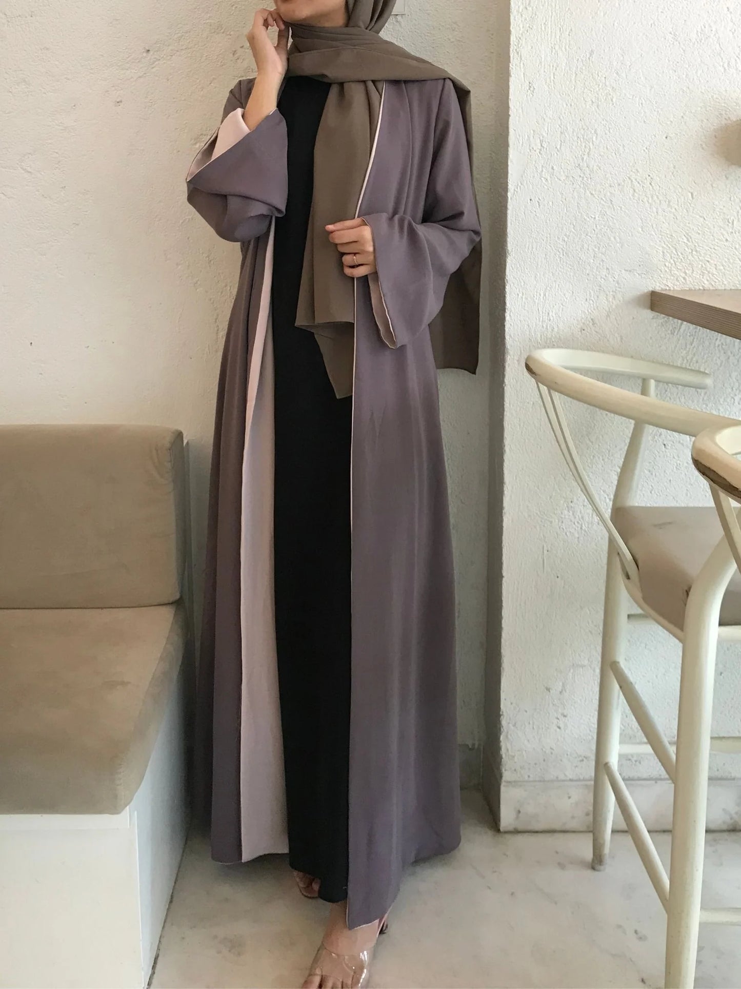 VANESSA REVERSIBLE ABAYA | PINK + MAUVE