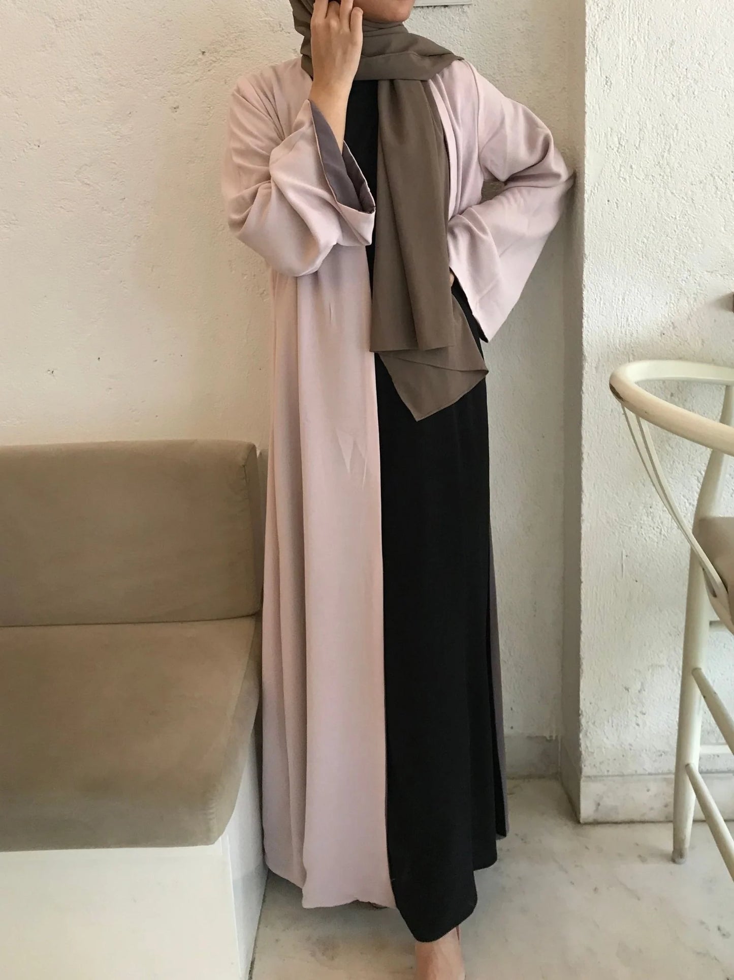 VANESSA REVERSIBLE ABAYA | PINK + MAUVE